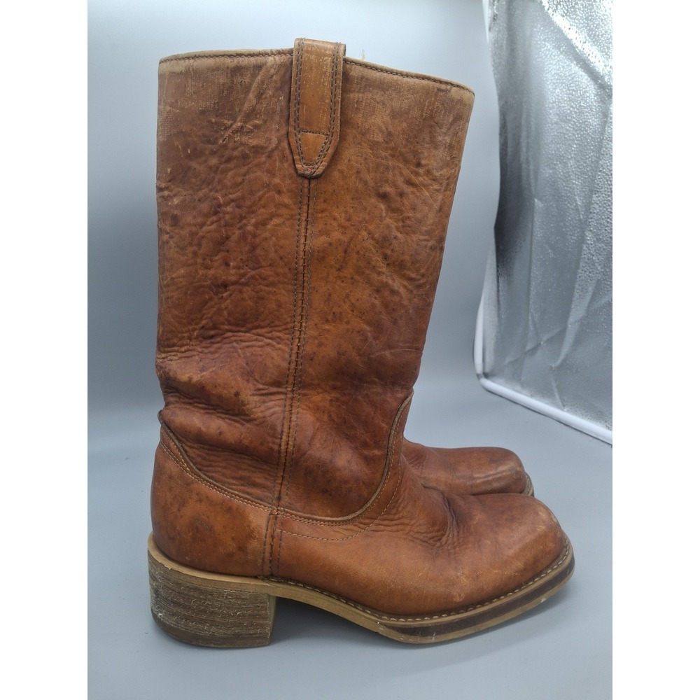 Vintage  ACME CircleA Square Toe Cowboy Boots Size 7.5D USA style 7207   U.S.A.